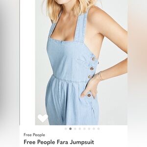 FREE PEOPLE FARA DENIM WIDE LEG JUMPSUIT SOLD OUT STYLE ❤️‍🔥